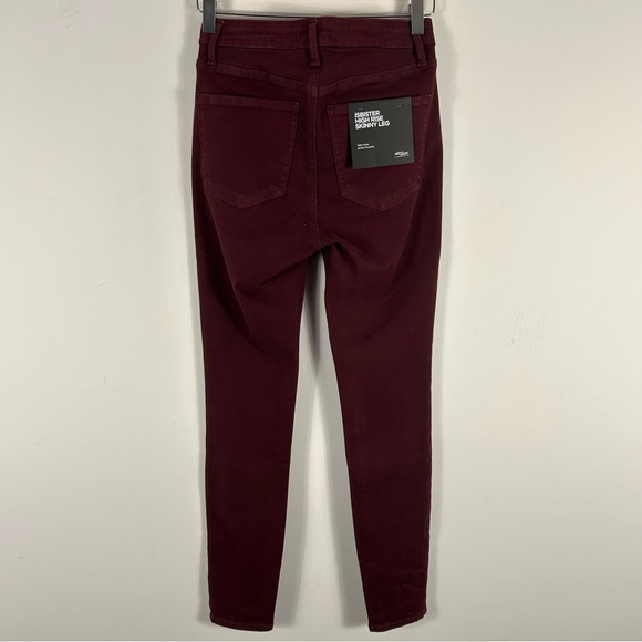 NWT Silver ISBISTER HIGH RISE SKINNY LEG Women's Burgundy Jeans 26x29 - Picture 4 of 11